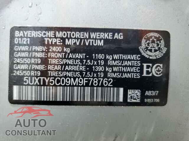 BMW X3 2021 - 5UXTY5C09M9F78762