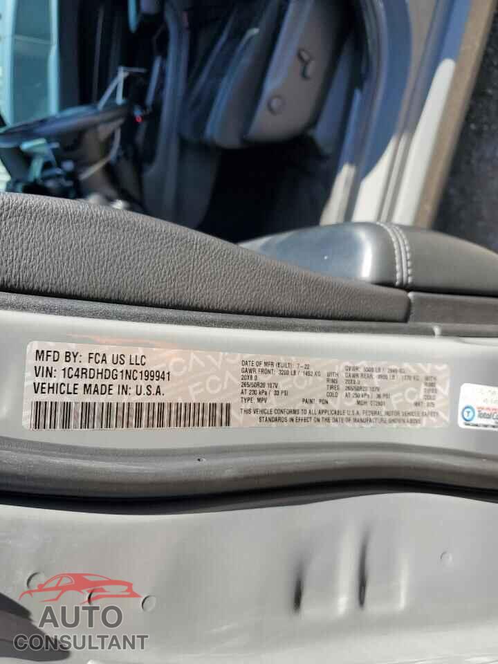DODGE DURANGO 2022 - 1C4RDHDG1NC199941