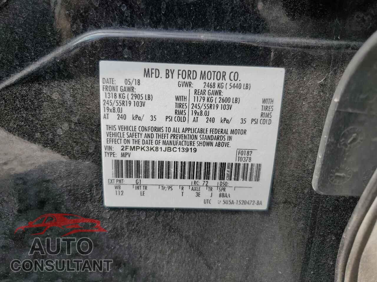 FORD EDGE 2018 - 2FMPK3K81JBC13919
