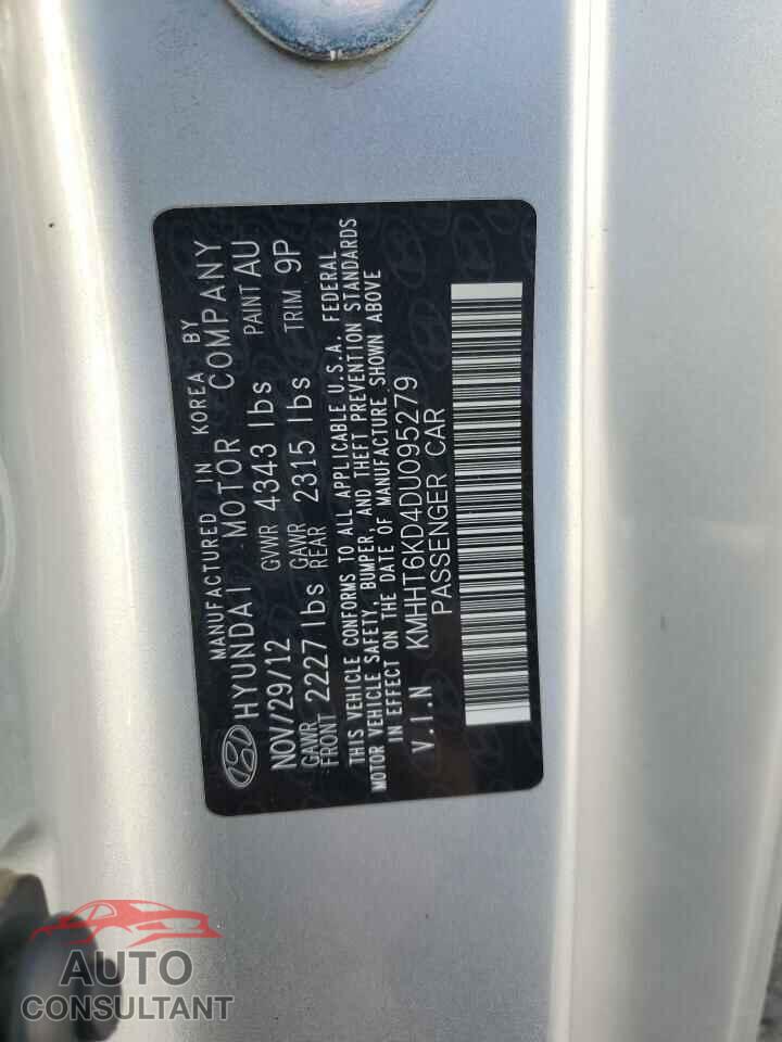 HYUNDAI GENESIS 2013 - KMHHT6KD4DU095279