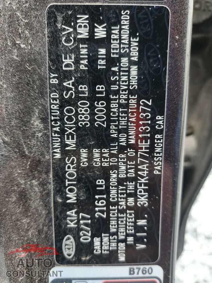 KIA FORTE 2017 - 3KPFK4A77HE131372
