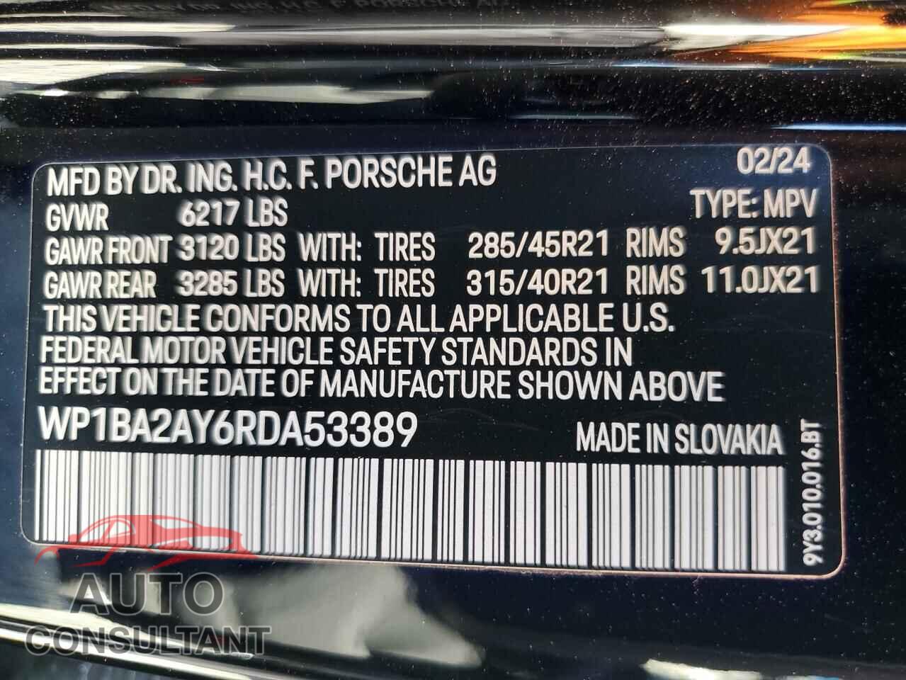 PORSCHE CAYENNE 2024 - WP1BA2AY6RDA53389