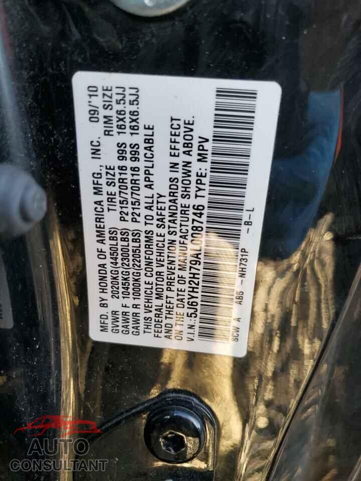 HONDA ELEMENT 2010 - 5J6YH2H79AL008746