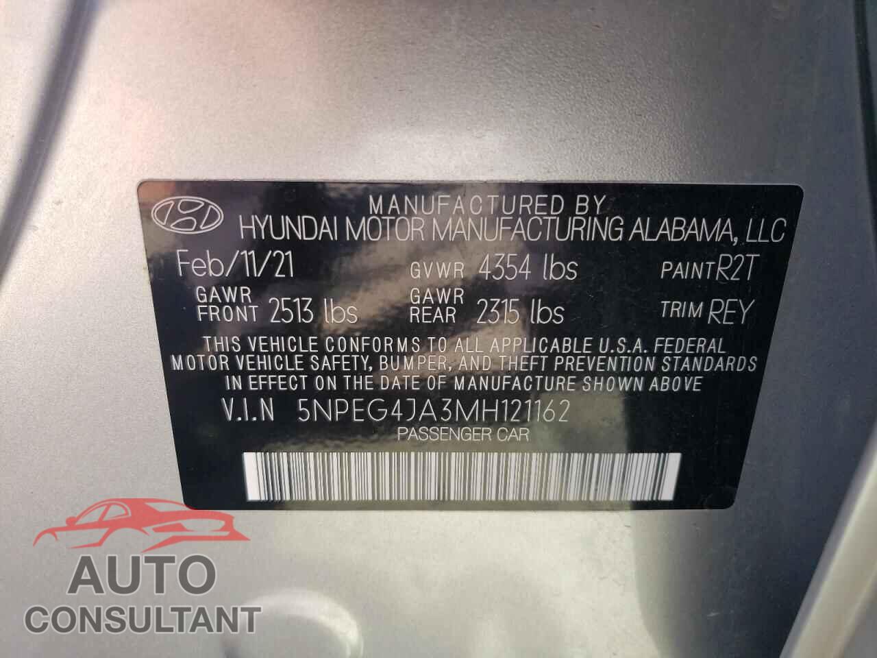 HYUNDAI SONATA 2021 - 5NPEG4JA3MH121162