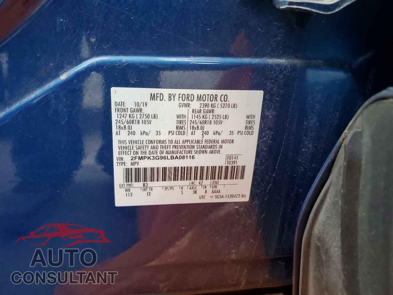 FORD EDGE 2020 - 2FMPK3G96LBA08116
