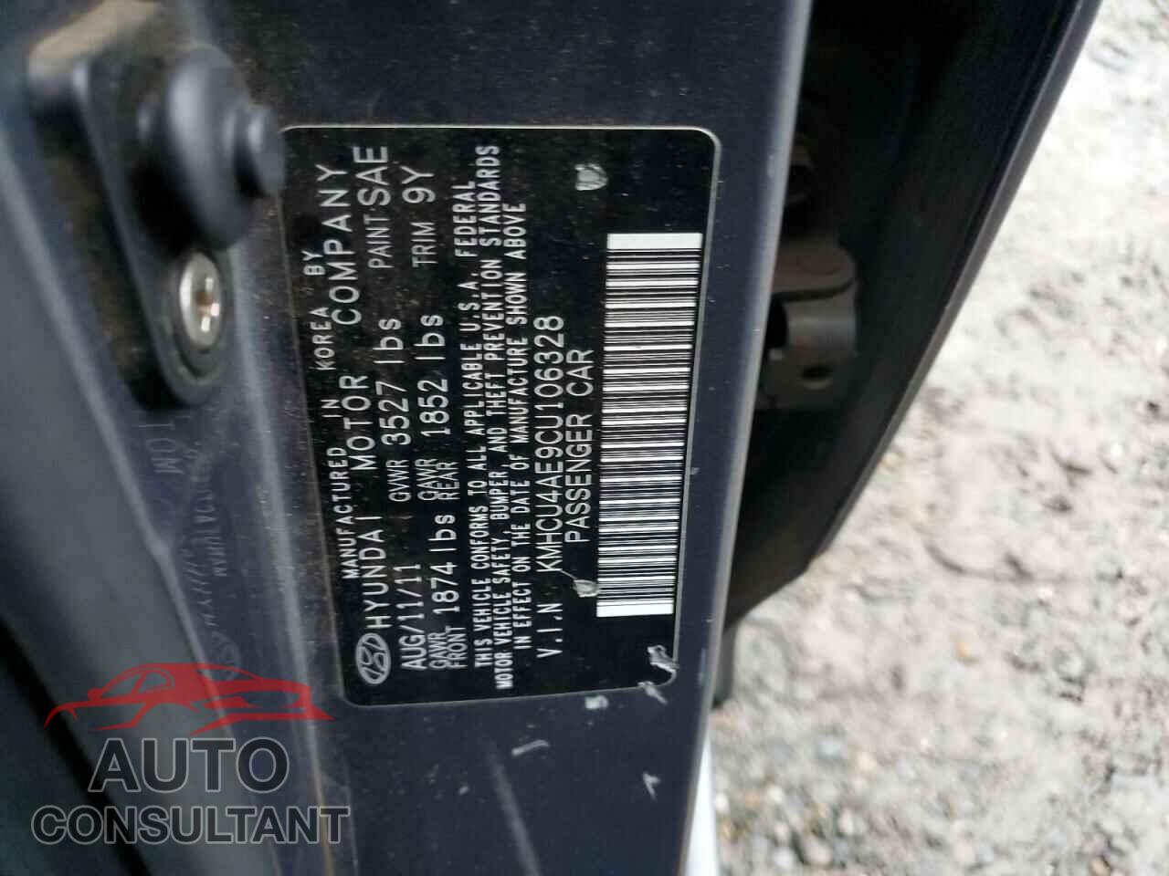 HYUNDAI ACCENT 2012 - KMHCU4AE9CU106328