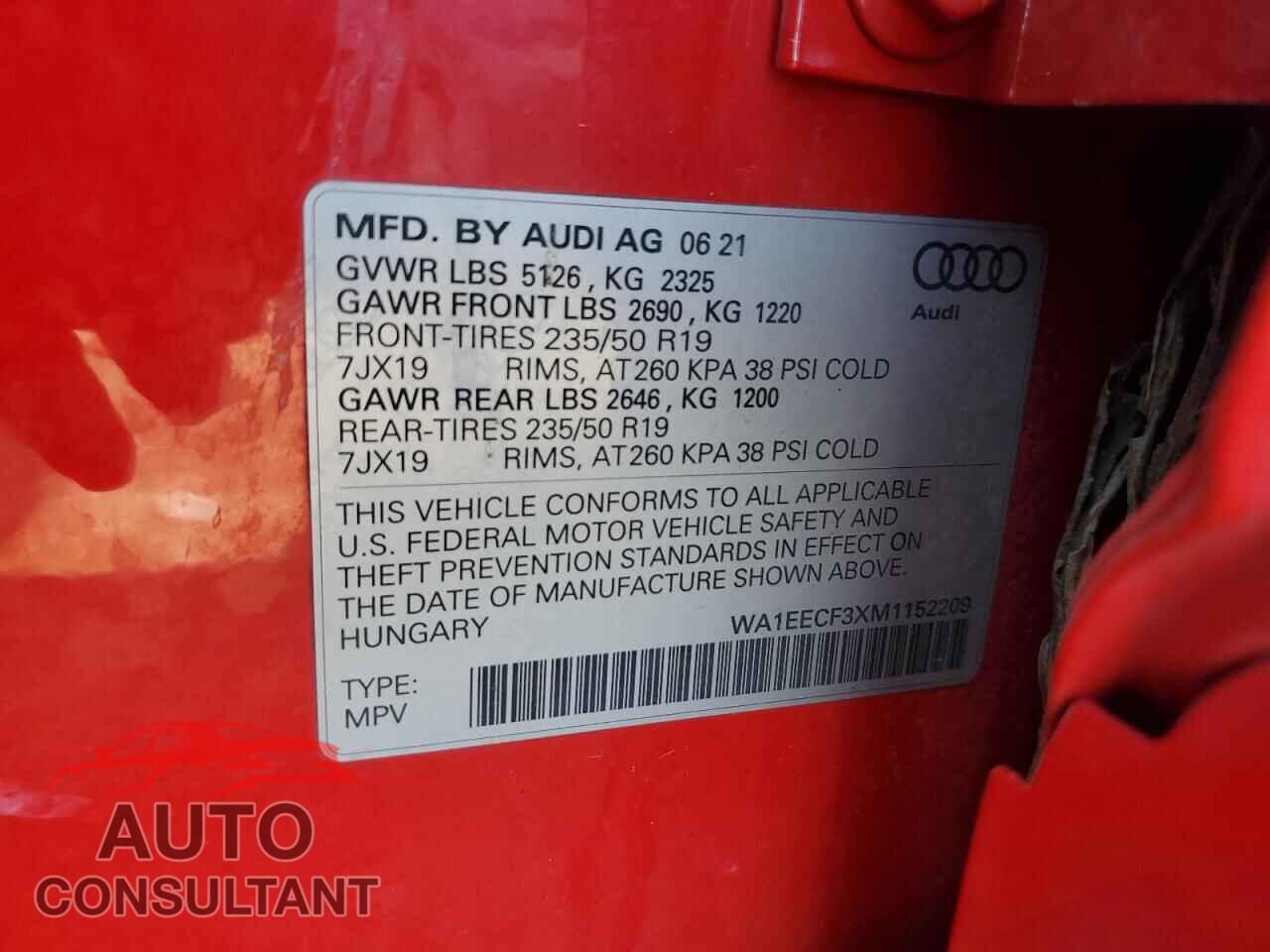 AUDI Q3 2021 - WA1EECF3XM1152209