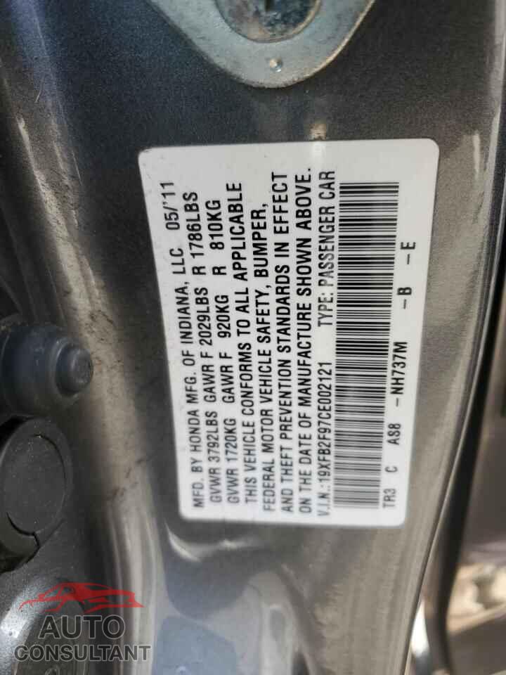 HONDA CIVIC 2012 - 19XFB2F97CE002121