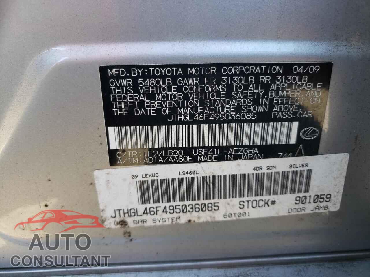 LEXUS LS460 2009 - JTHGL46F495036085
