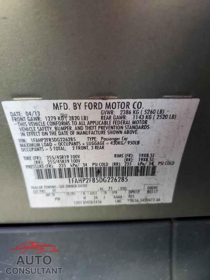 FORD TAURUS 2013 - 1FAHP2F85DG226285