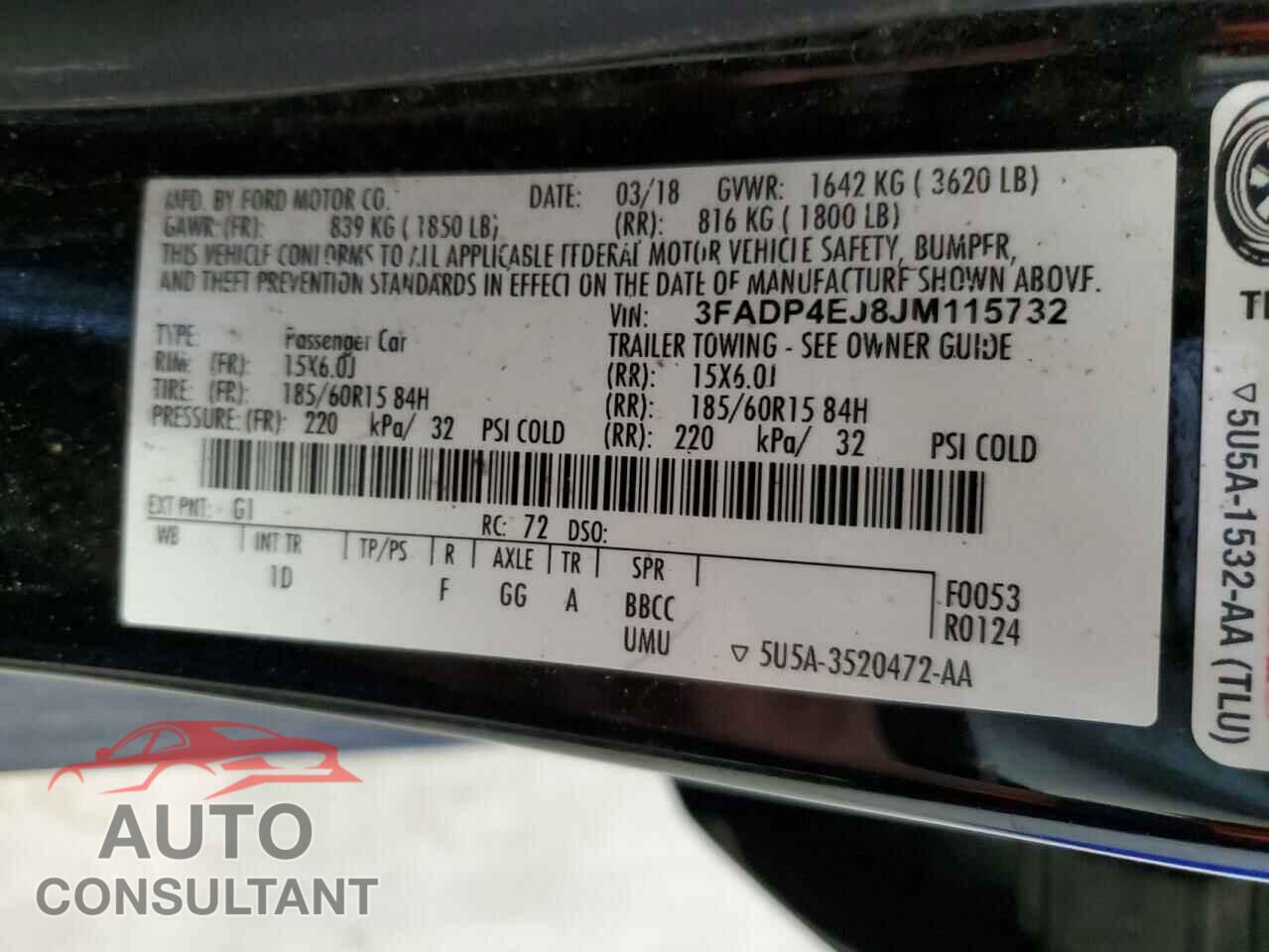 FORD FIESTA 2018 - 3FADP4EJ8JM115732