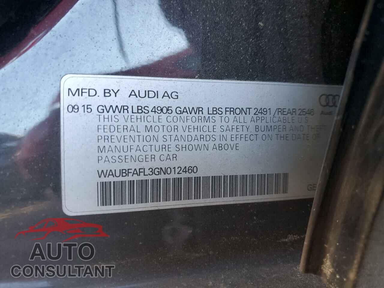 AUDI A4 2016 - WAUBFAFL3GN012460