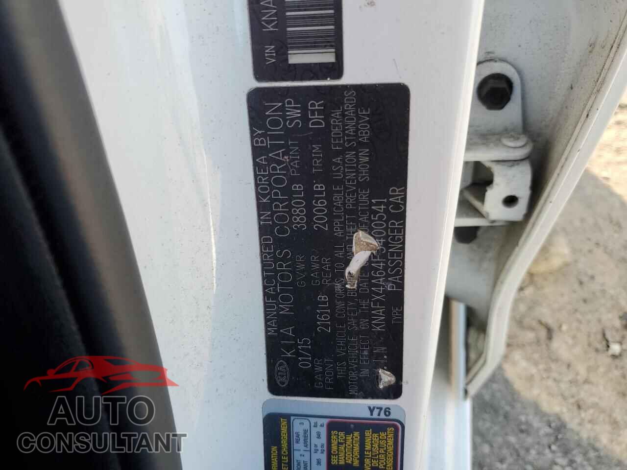 KIA FORTE 2015 - KNAFX4A64F5400541