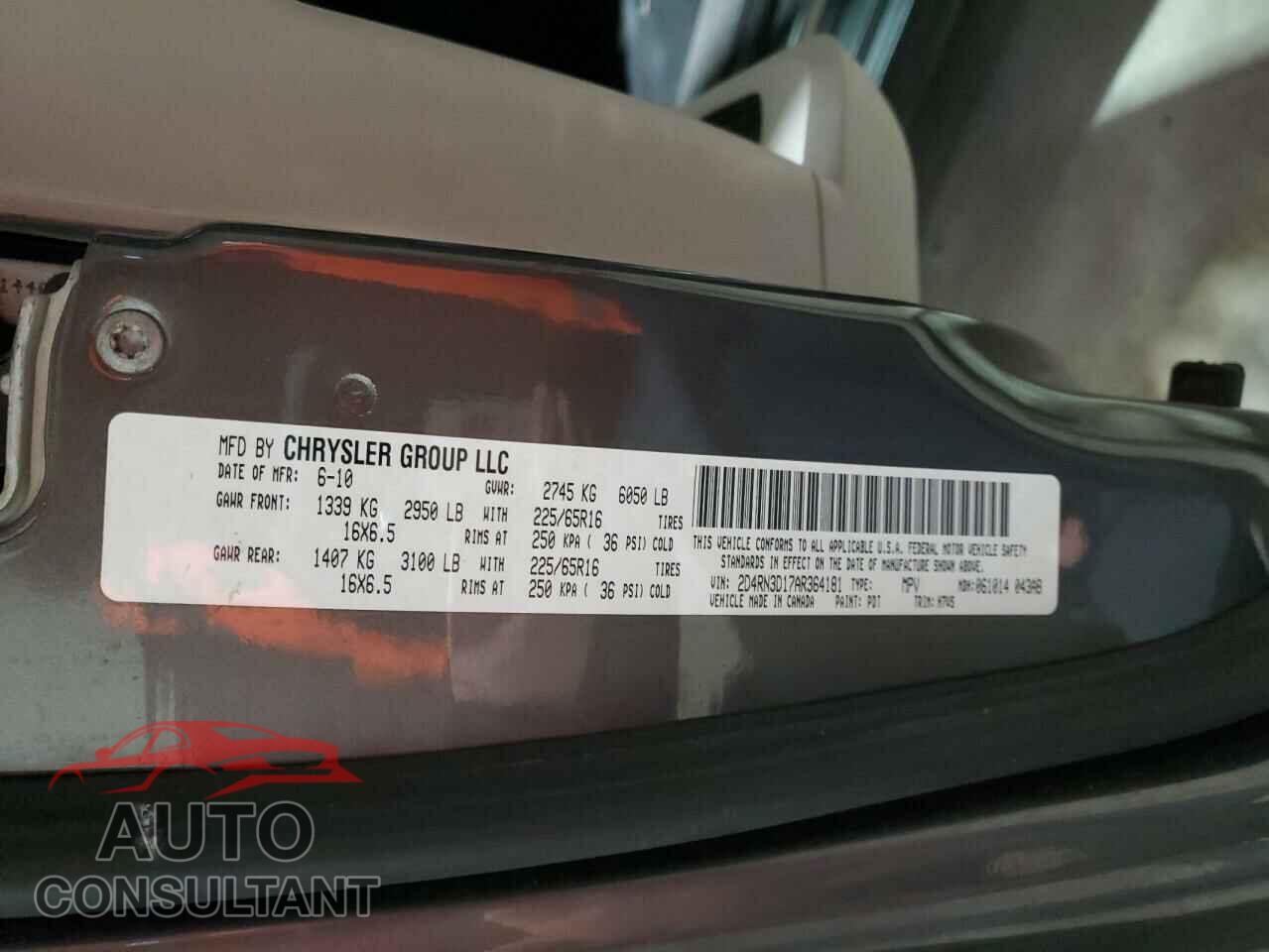 DODGE CARAVAN 2010 - 2D4RN3D17AR364181