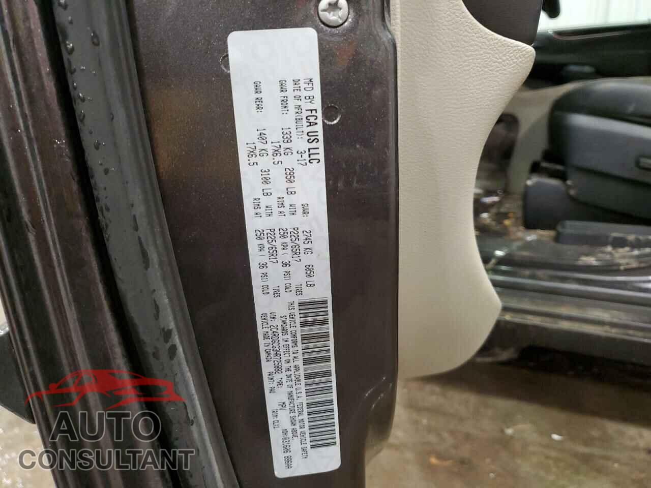DODGE CARAVAN 2017 - 2C4RDGCG3HR725882