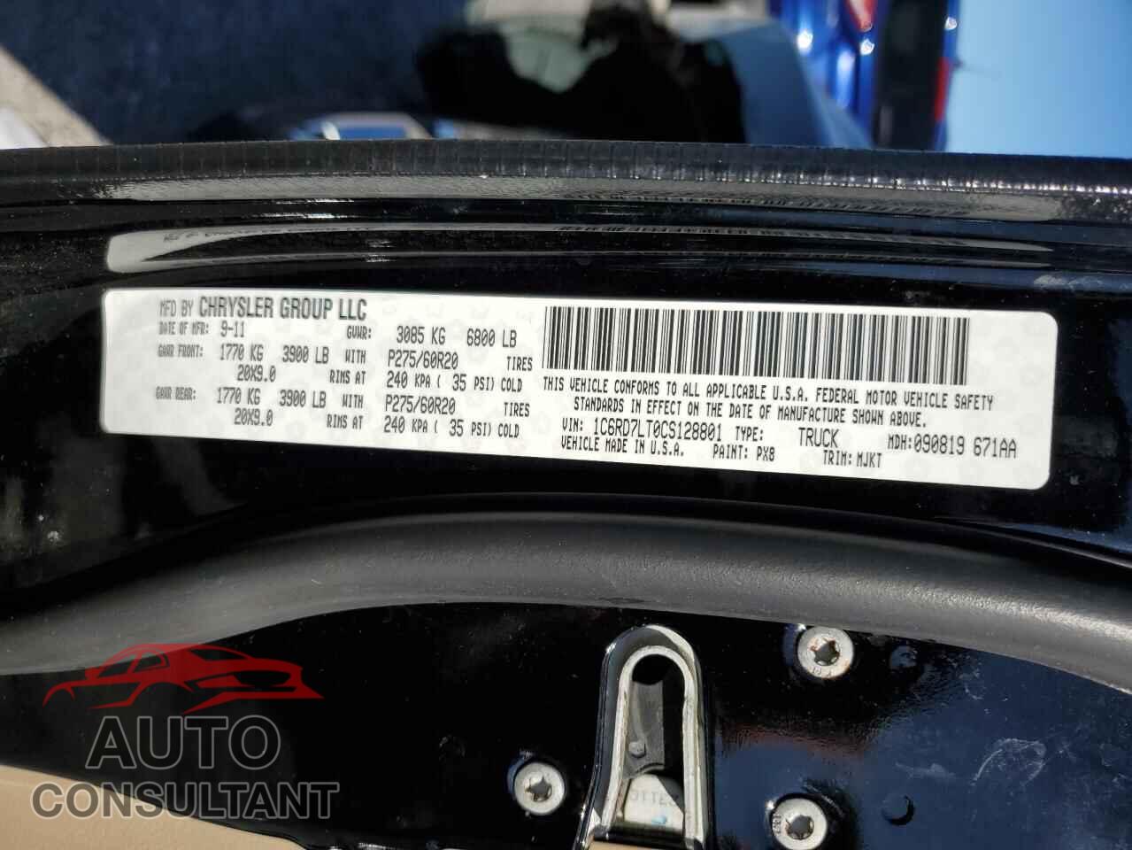 DODGE RAM 1500 2012 - 1C6RD7LT0CS128801
