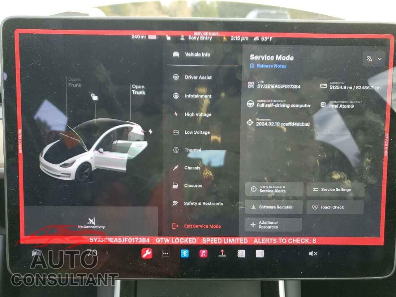 TESLA MODEL 3 2018 - 5YJ3E1EA5JF017384