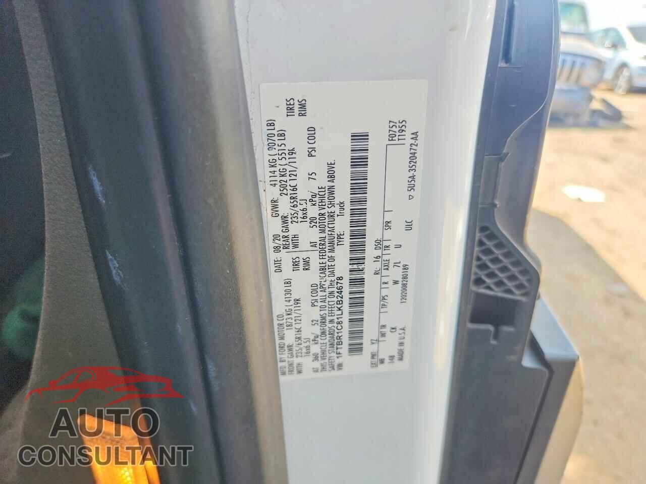 FORD TRANSIT 2020 - 1FTBR1C81LKB24678