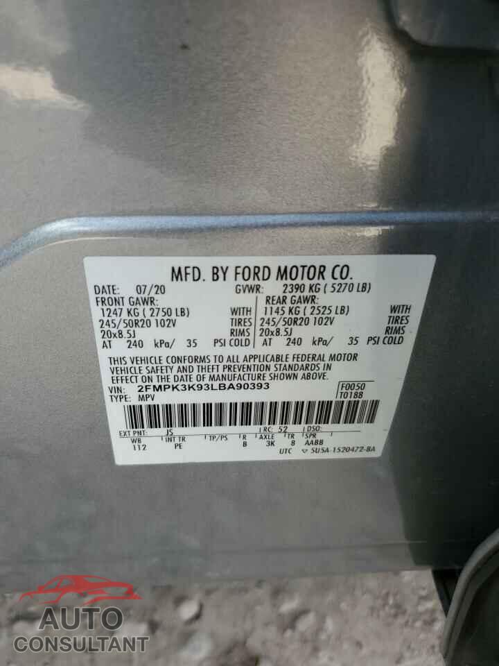 FORD EDGE 2020 - 2FMPK3K93LBA90393