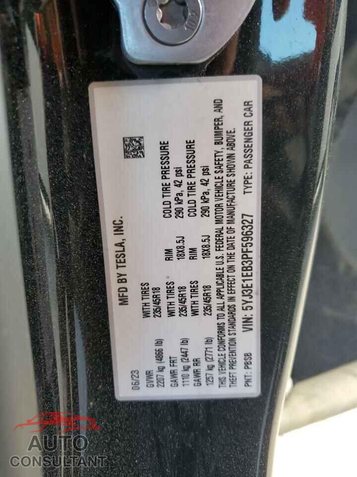 TESLA MODEL 3 2023 - 5YJ3E1EB3PF596327