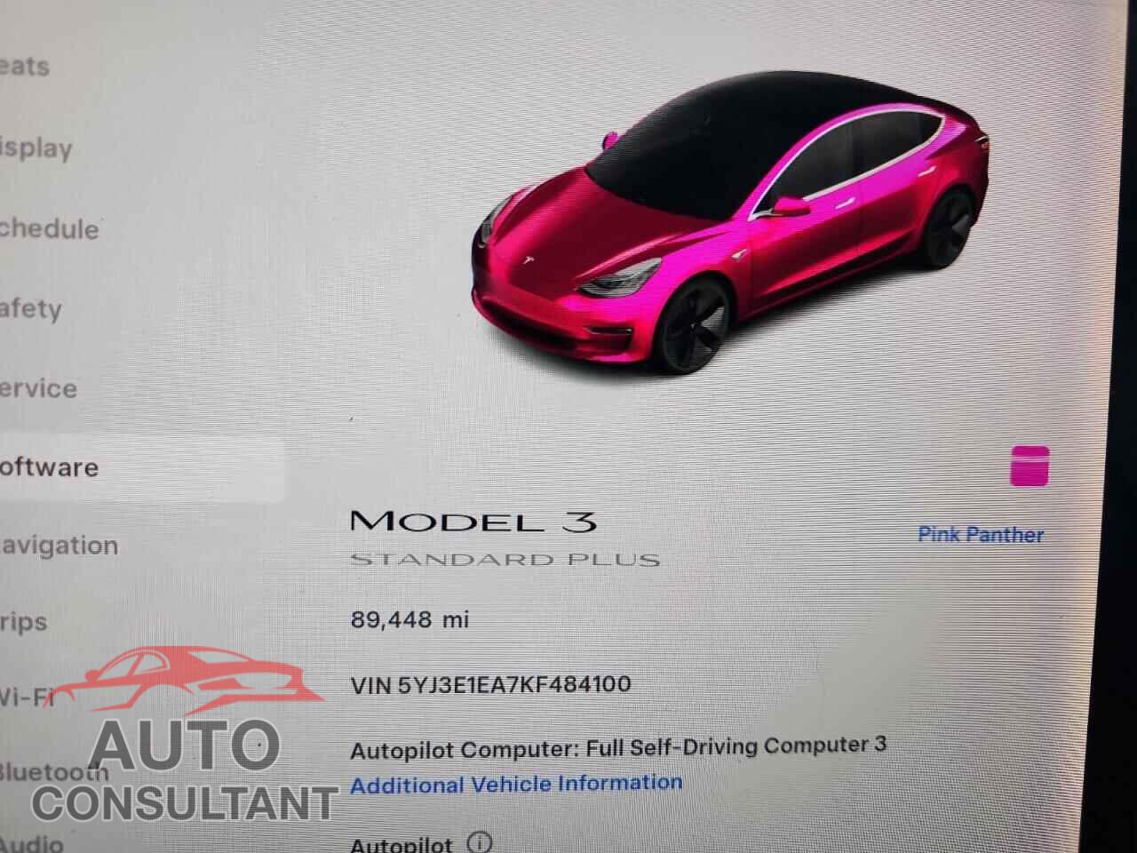 TESLA MODEL 3 2019 - 5YJ3E1EA7KF484100