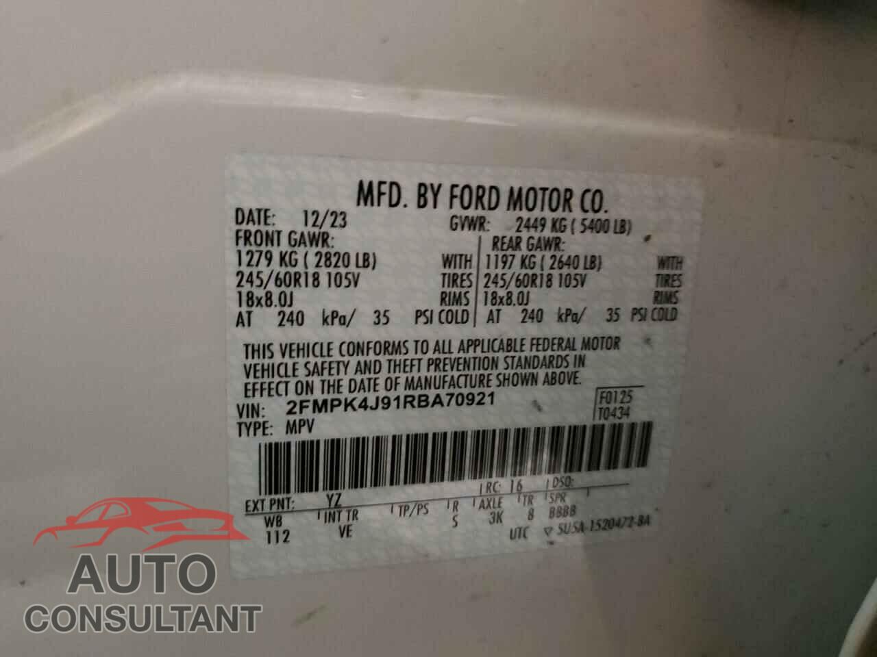 FORD EDGE 2024 - 2FMPK4J91RBA70921