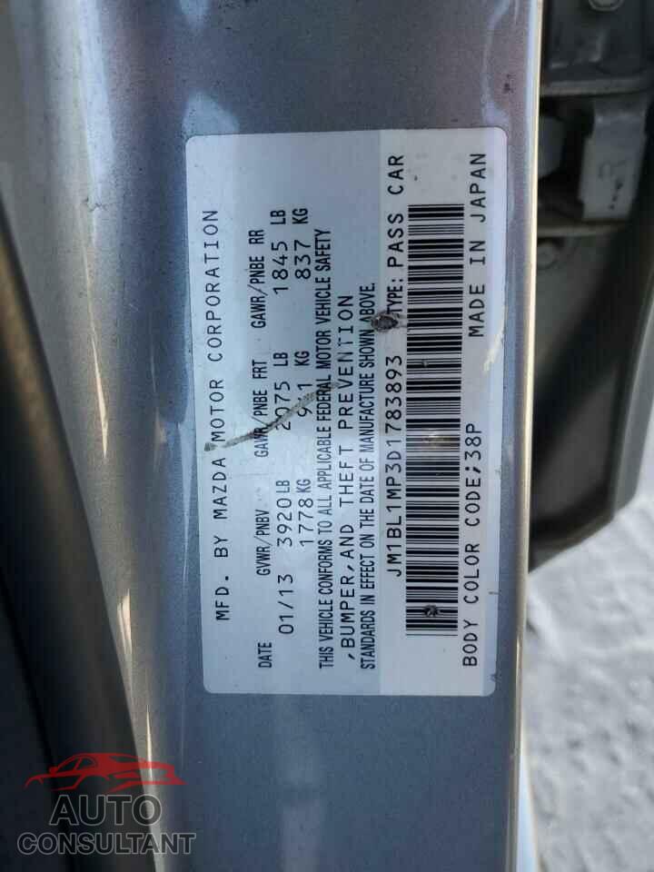 MAZDA 3 2013 - JM1BL1MP3D1783893