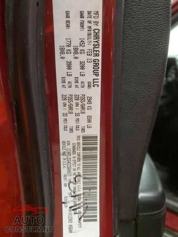 DODGE DURANGO 2013 - 1C4RDJDG4DC660037