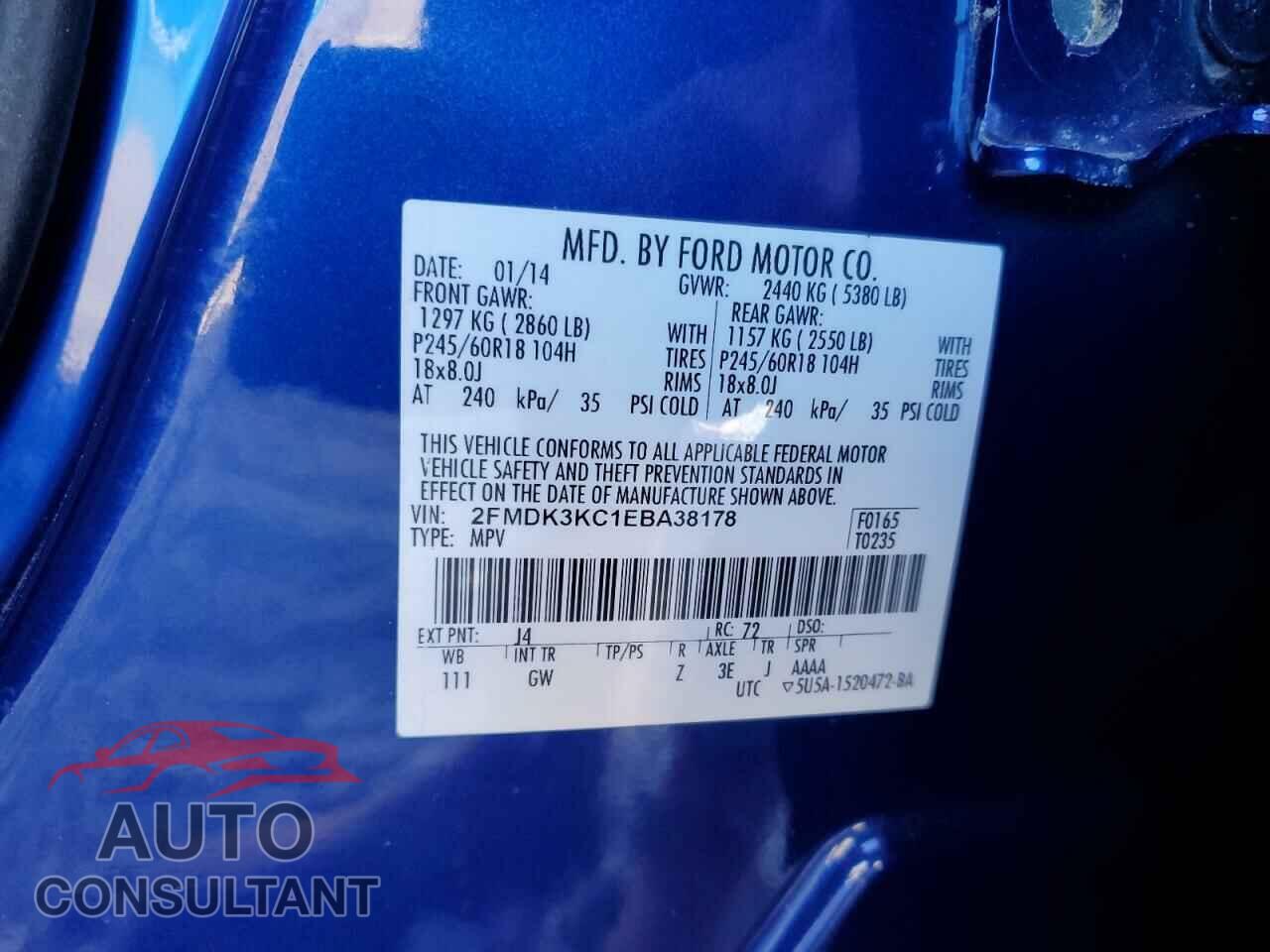 FORD EDGE 2014 - 2FMDK3KC1EBA38178