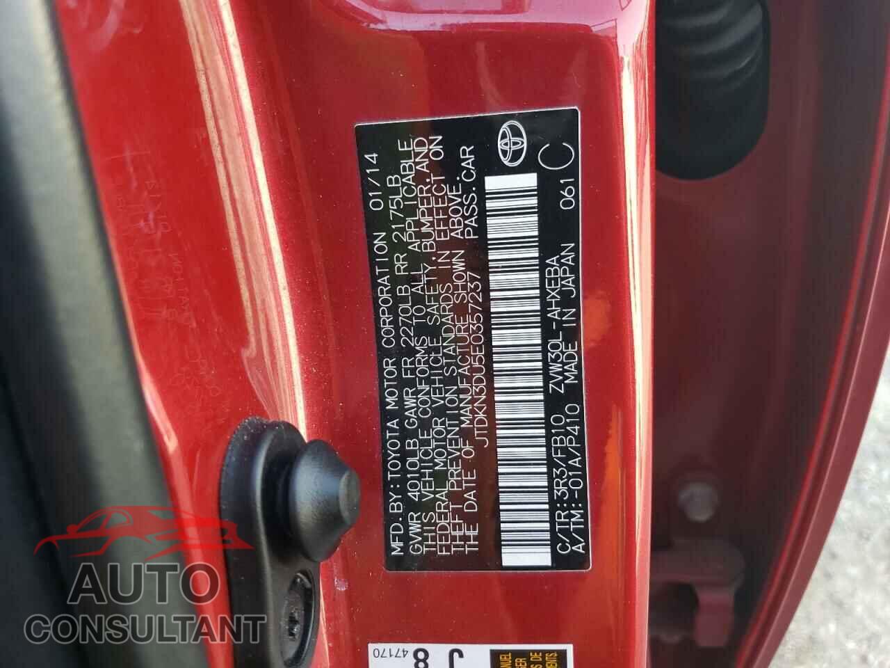 TOYOTA PRIUS 2014 - JTDKN3DU5E0357237