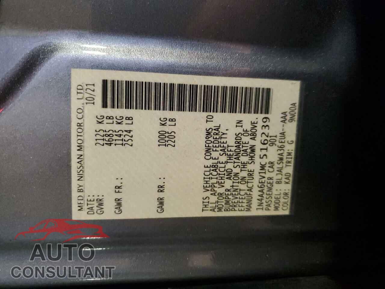 NISSAN MAXIMA 2021 - 1N4AA6EV1MC516239