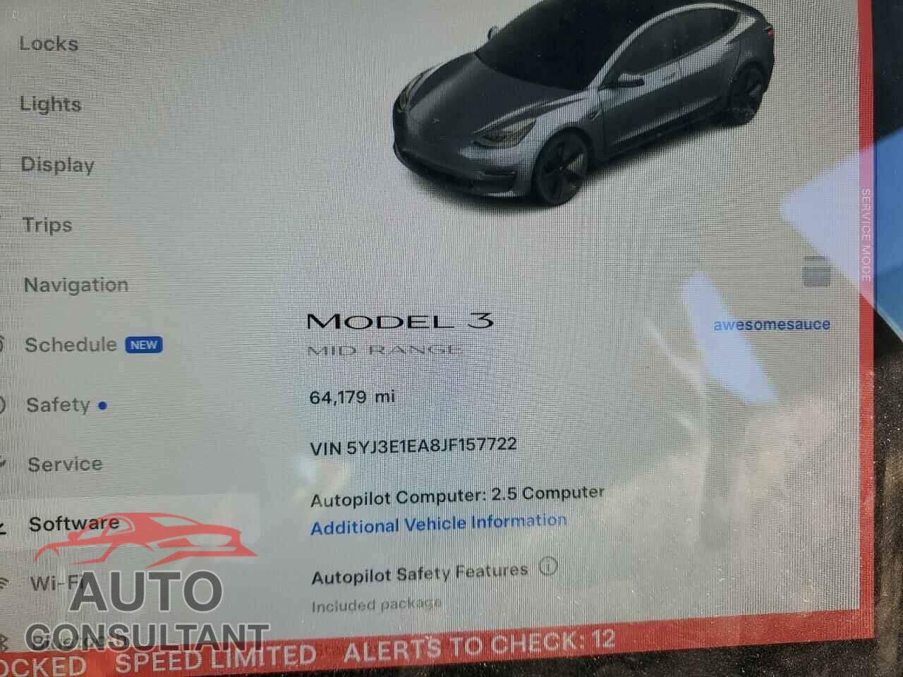 TESLA MODEL 3 2018 - 5YJ3E1EA8JF157722