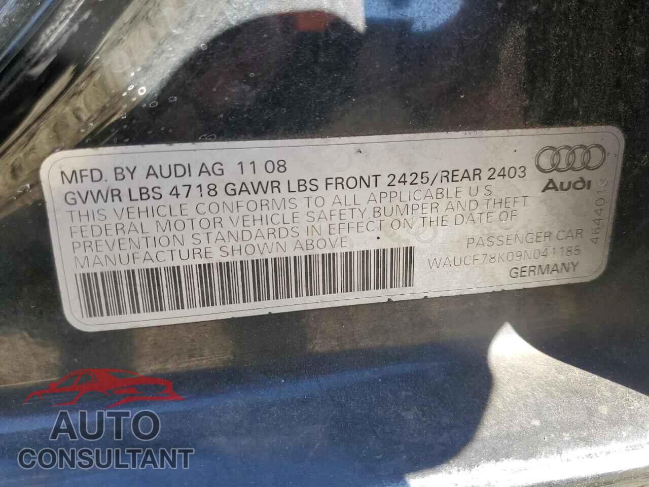 AUDI A4 2009 - WAUCF78K09N041185