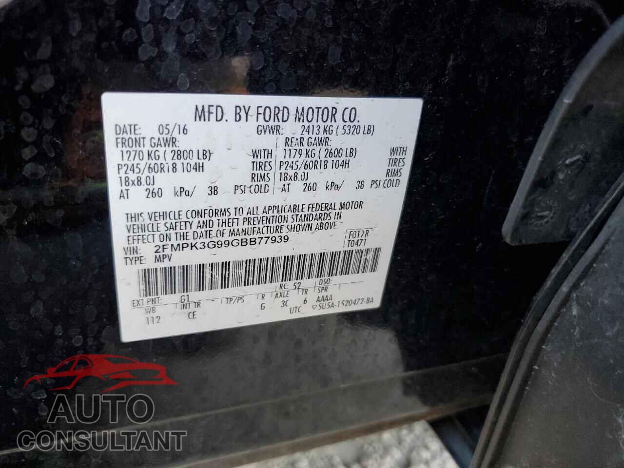 FORD EDGE 2016 - 2FMPK3G99GBB77939