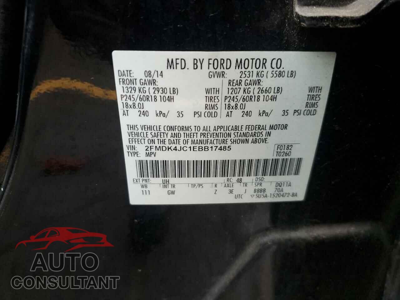 FORD EDGE 2014 - 2FMDK4JC1EBB17485