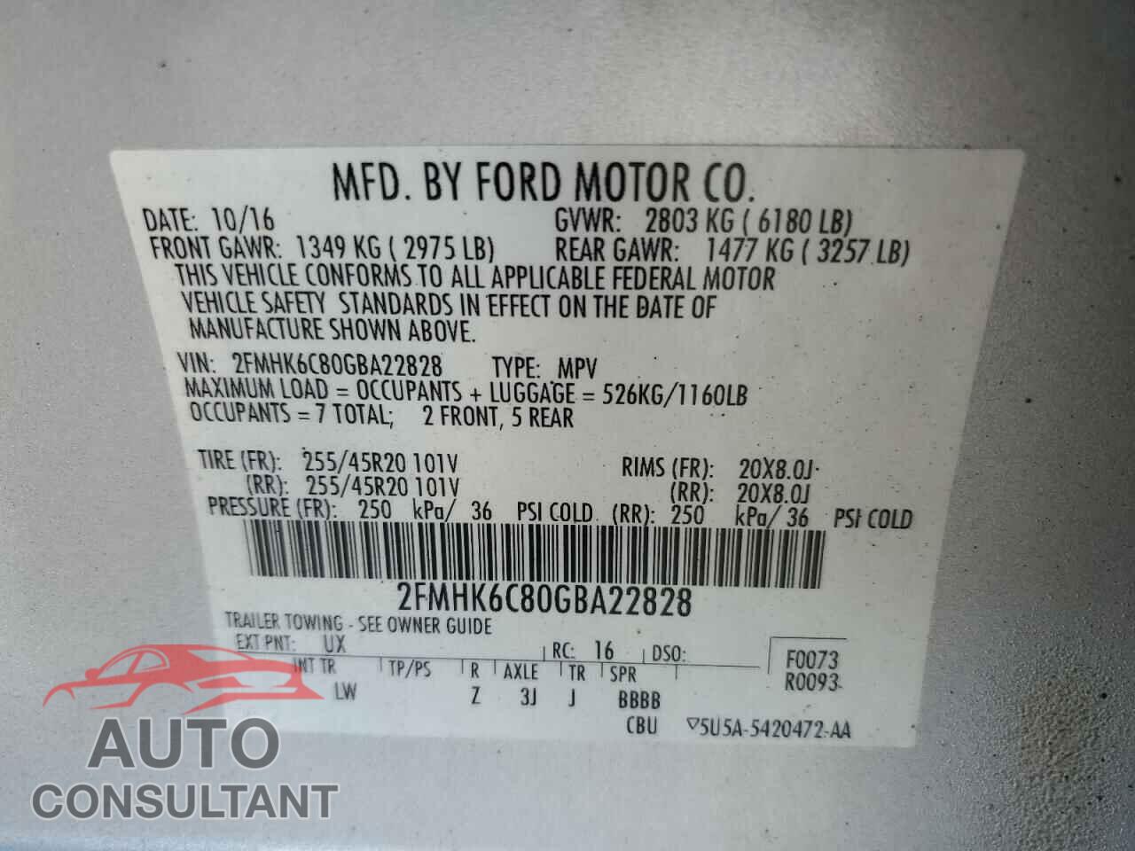 FORD FLEX 2016 - 2FMHK6C80GBA22828