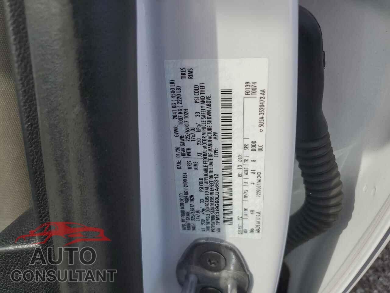 FORD ESCAPE 2020 - 1FMCU9G60LUA65312