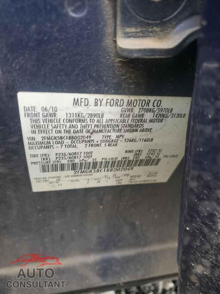 FORD FLEX 2011 - 2FMGK5BC1BBD02049