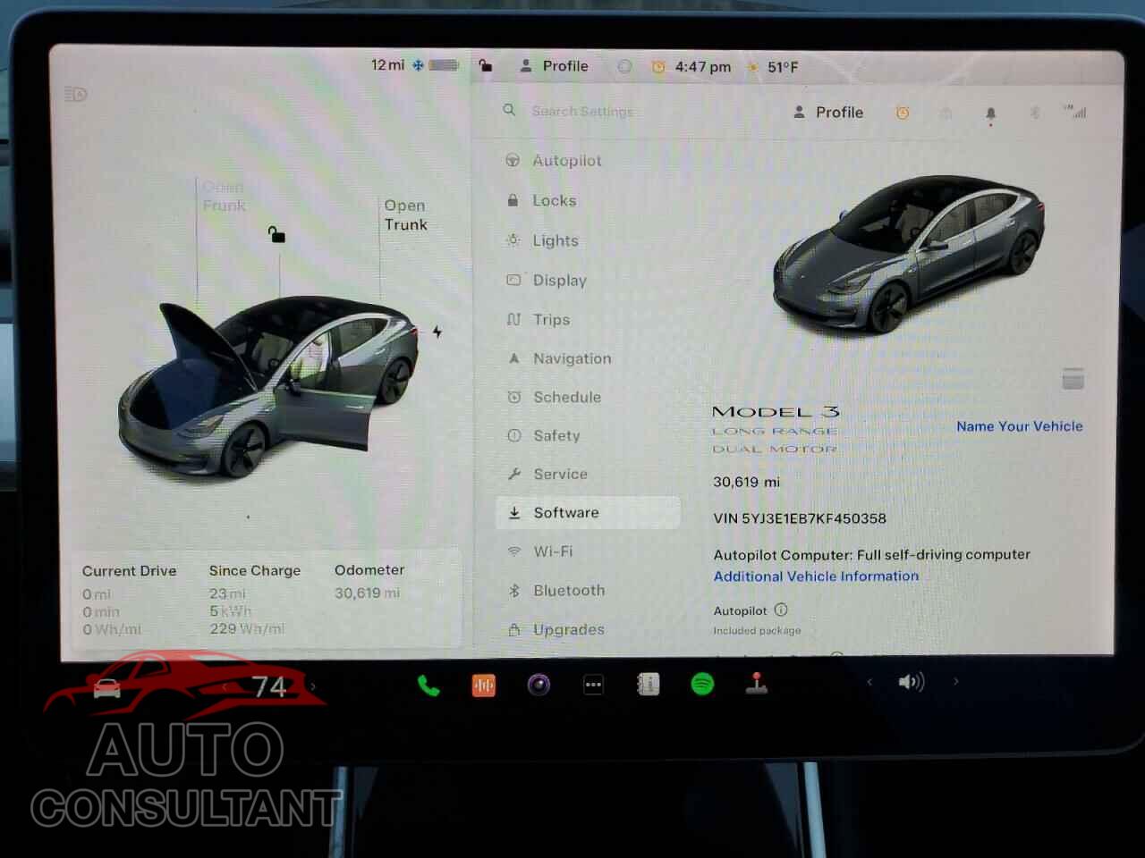 TESLA MODEL 3 2019 - 5YJ3E1EB7KF450358