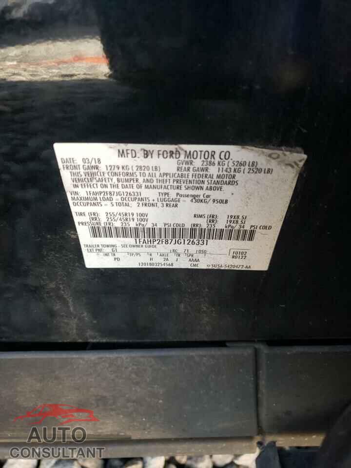 FORD TAURUS 2018 - 1FAHP2F87JG126331