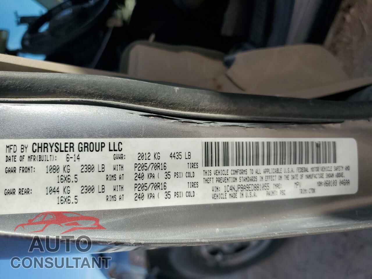 JEEP PATRIOT 2014 - 1C4NJPBA9ED881055