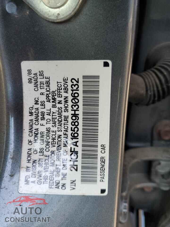 HONDA CIVIC 2009 - 2HGFA16589H306132