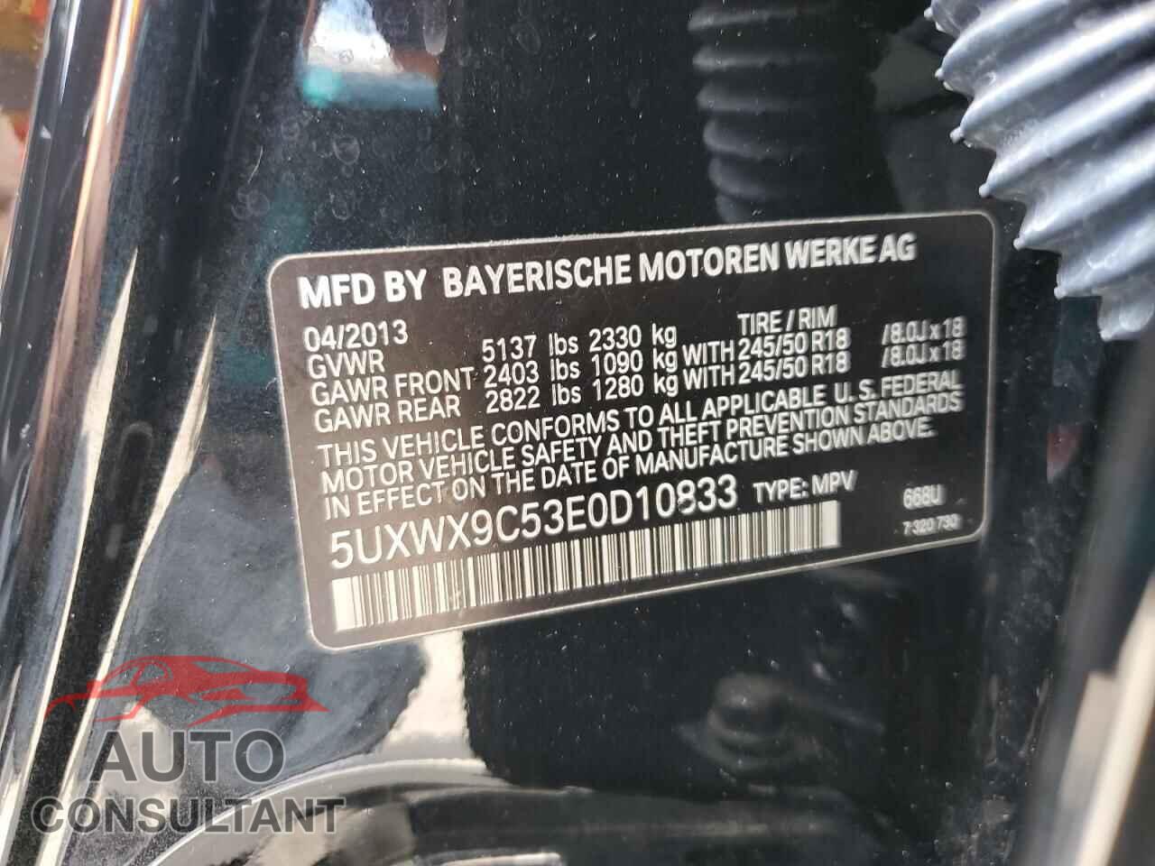 BMW X3 2014 - 5UXWX9C53E0D10833