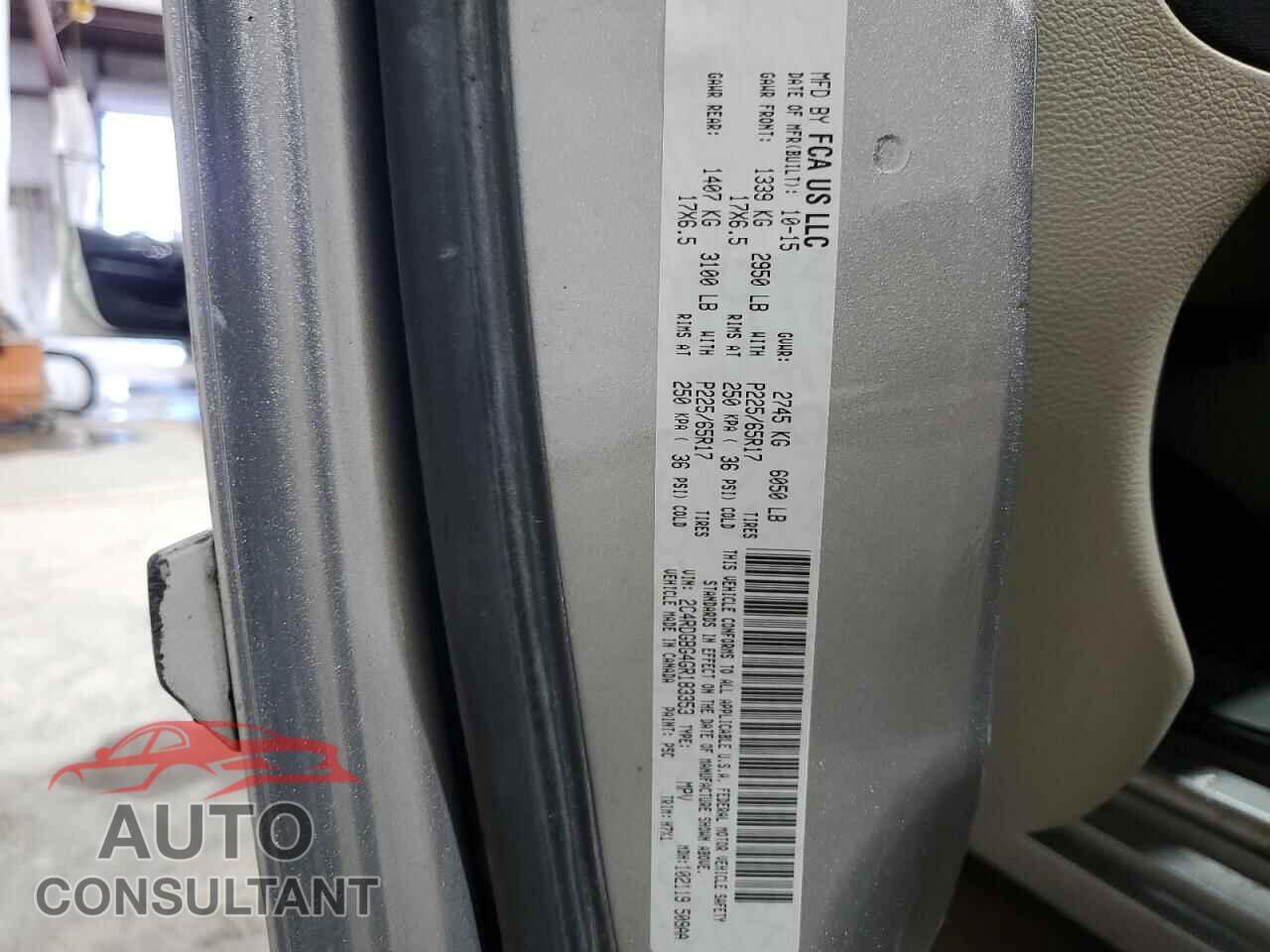DODGE CARAVAN 2016 - 2C4RDGBG4GR183353