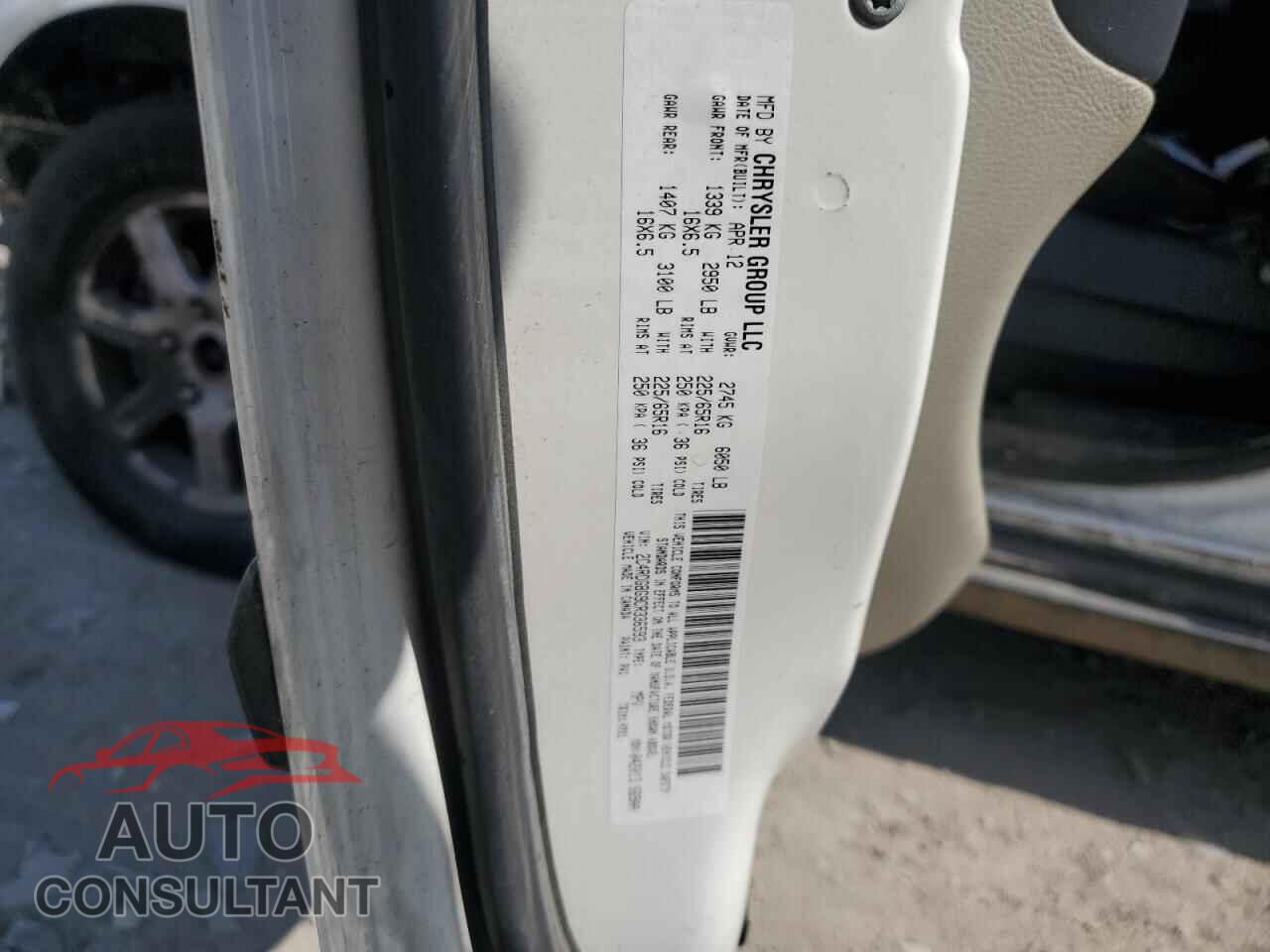 DODGE CARAVAN 2012 - 2C4RDGBG9CR336593