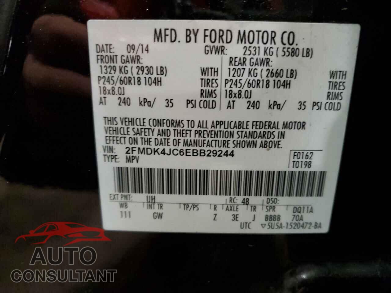 FORD EDGE 2014 - 2FMDK4JC6EBB29244