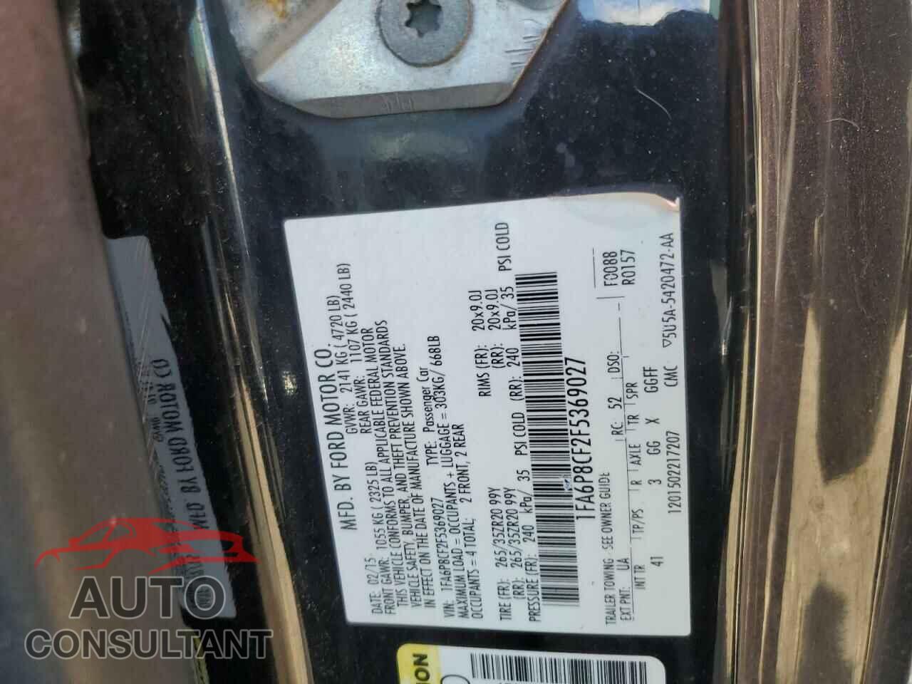 FORD MUSTANG 2015 - 1FA6P8CF2F5369027