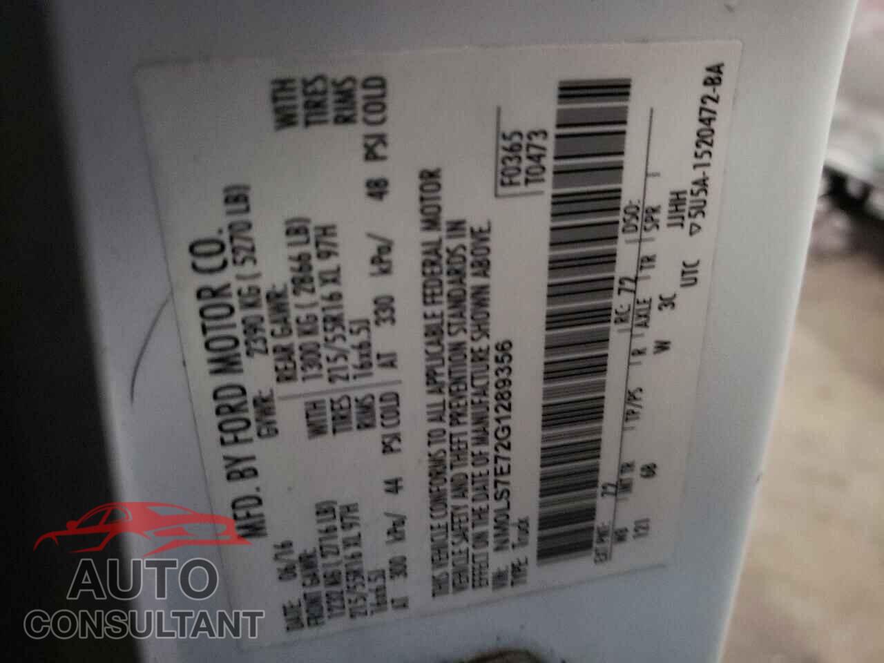 FORD TRANSIT 2016 - NM0LS7E72G1289356