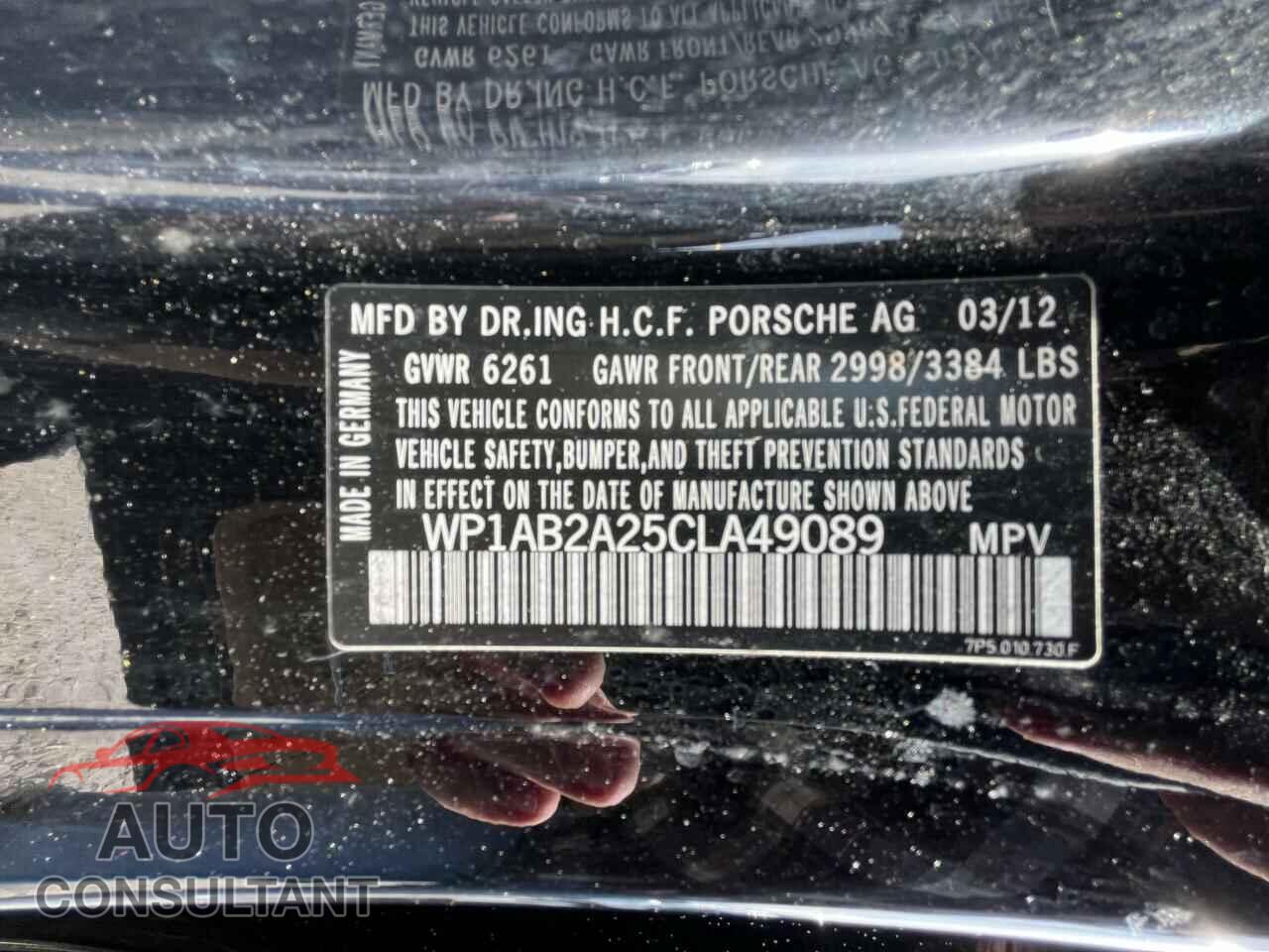 PORSCHE CAYENNE 2012 - WP1AB2A25CLA49089