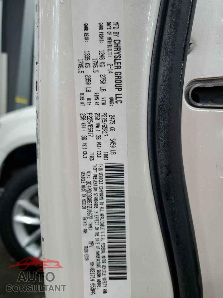 DODGE JOURNEY 2014 - 3C4PDCBG0ET210672